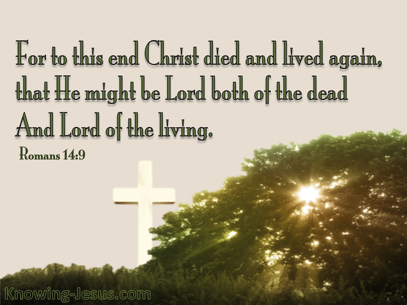 Romans 14:9 Lord Of The Dead And The Living (green) 